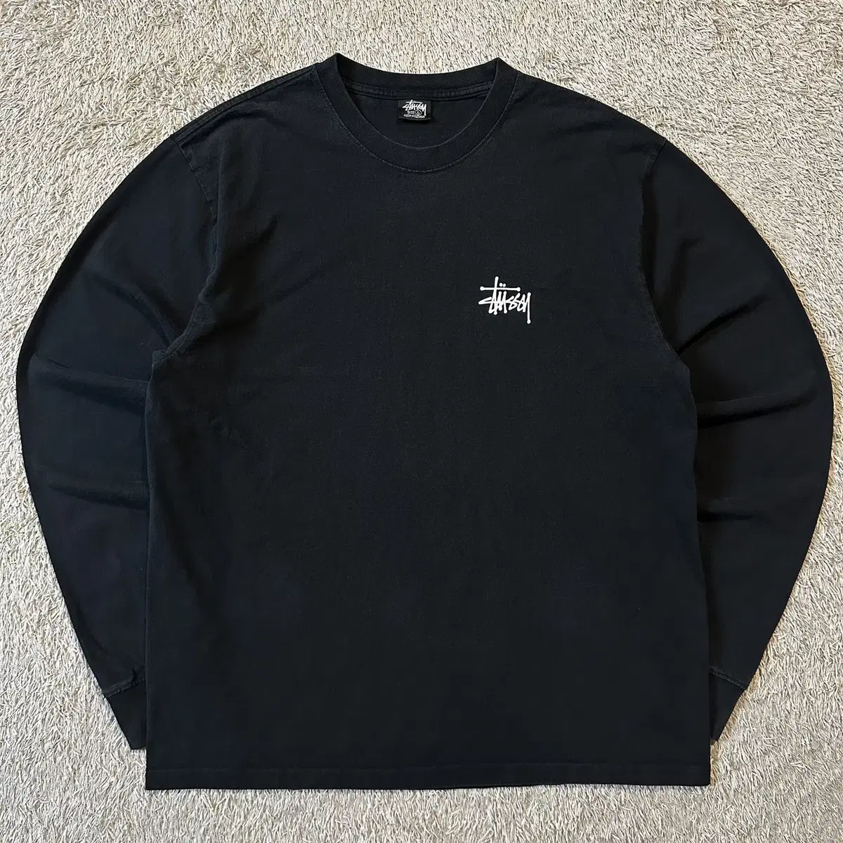 [L] 스투시 STUSSY 베이직 로고 롱슬리브 블랙