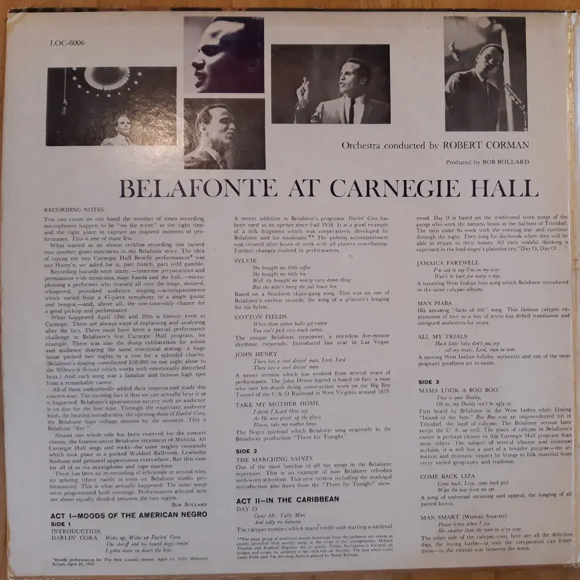 Belafonte at carnegie hall lp