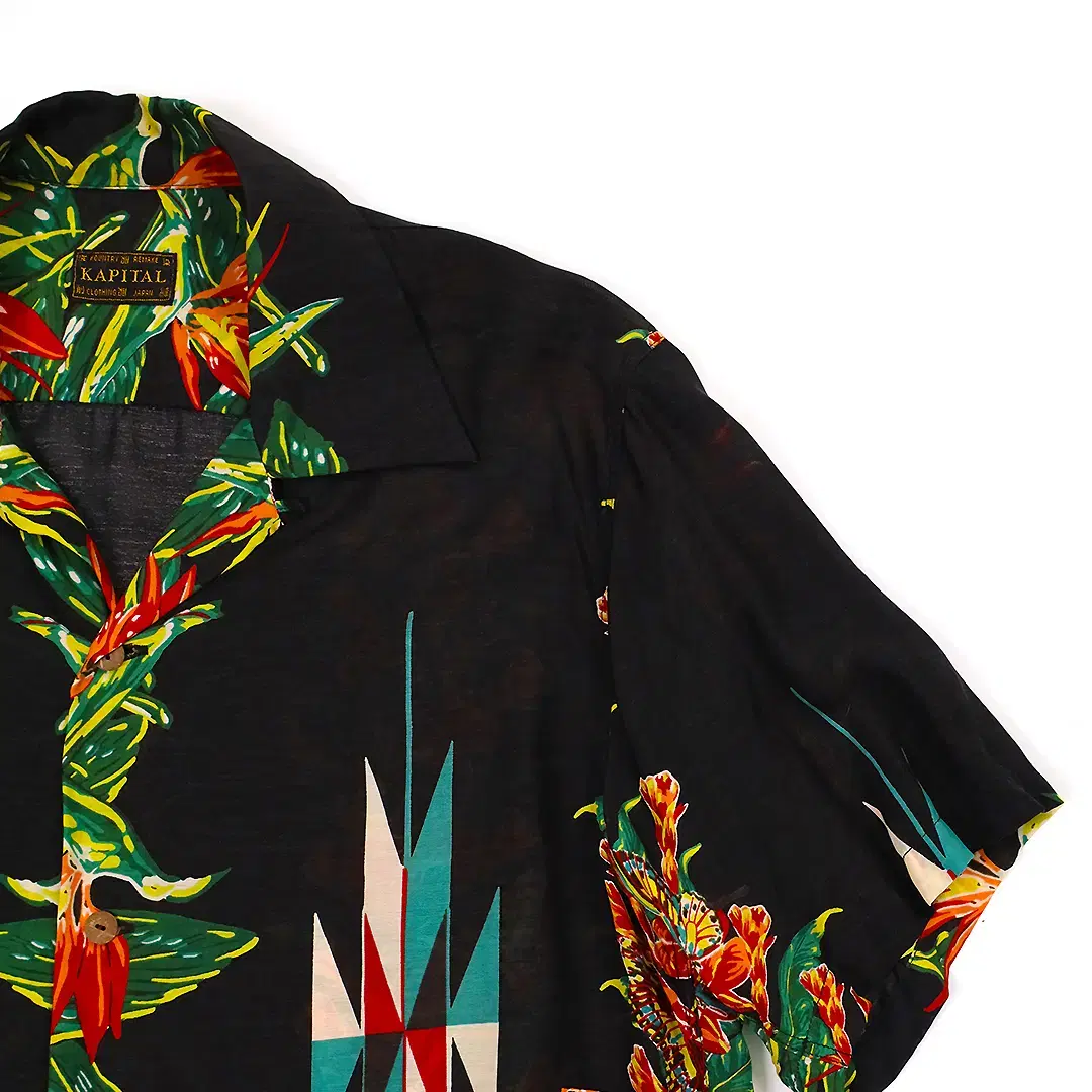 KAPITAL HIBISCUS-ORTEGA ALOHA SHIRT - B