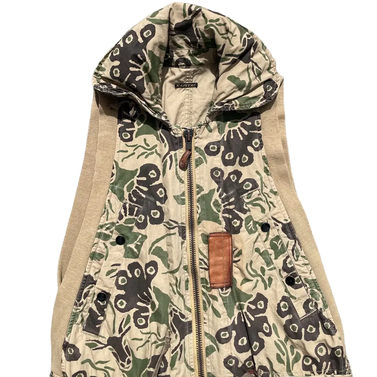 old kapital deer camo sleeveless coat