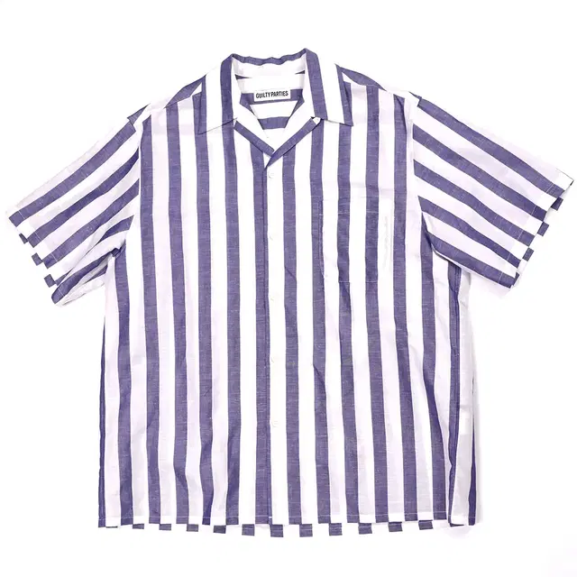 WACKO MARIA STRIPED REGULAR COLLAR