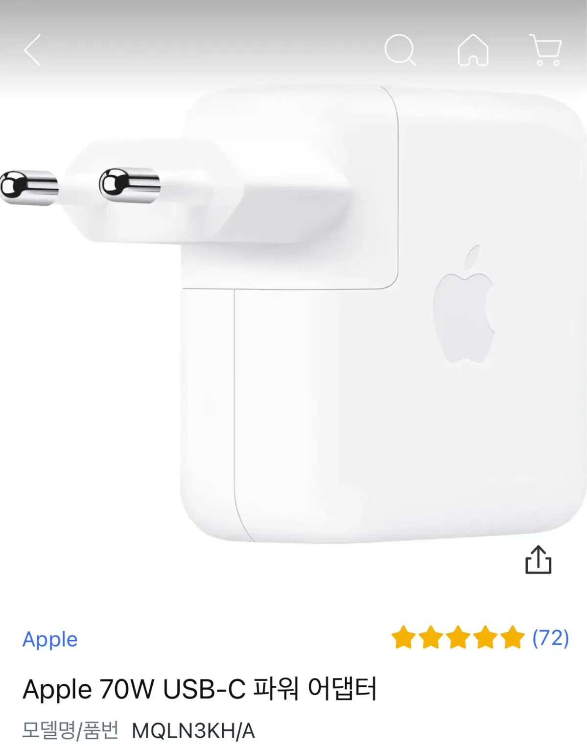 Apple 70W USB-C 파워 어댑터