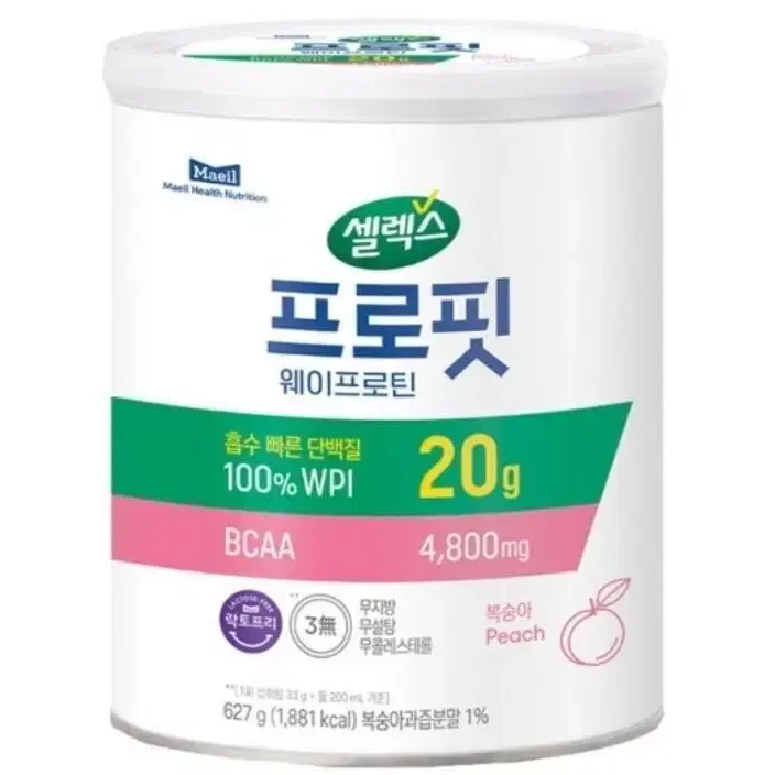 셀렉스 프로핏 웨이프로틴 627g 복숭아 단백질파우더