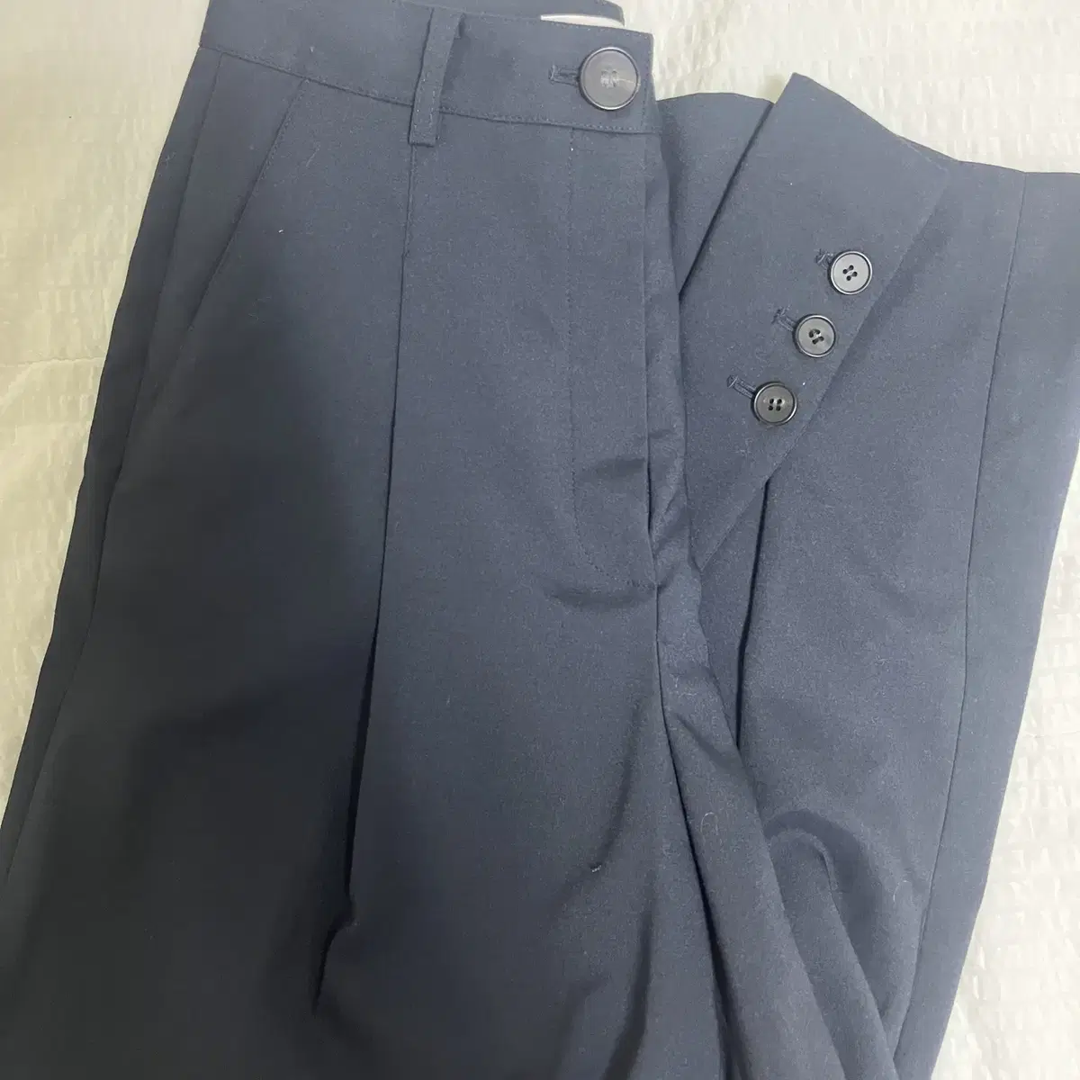 킨더살몬 슬랙스 팬츠 Folding Detail Pants navy 미듐