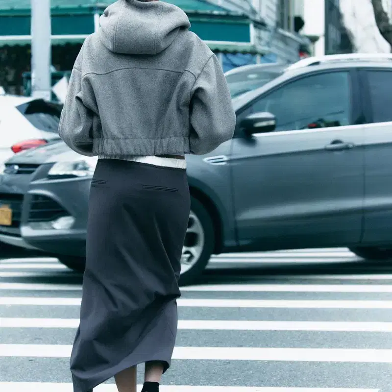 자라 zara boxer midi skirt s