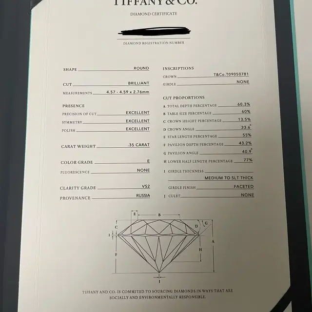 티파니 6발 프롱셋팅 3.5부 프러포즈 반지 새상품