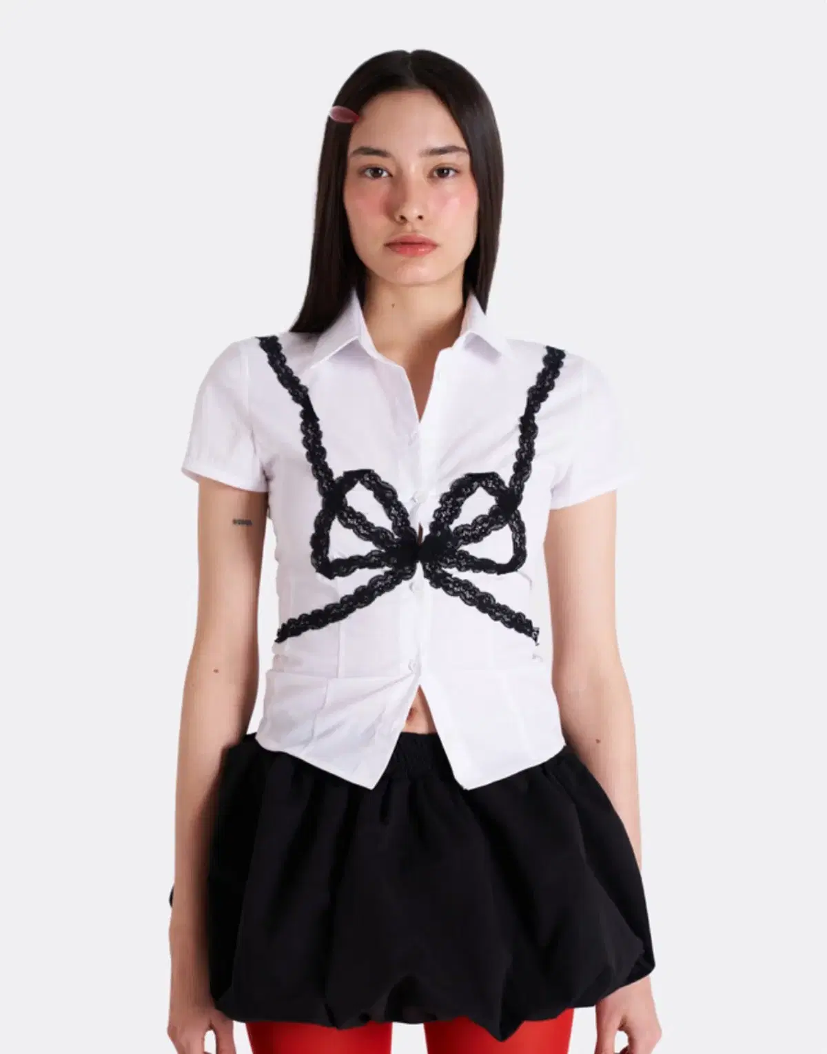 Sio seoul ribbon shirt S