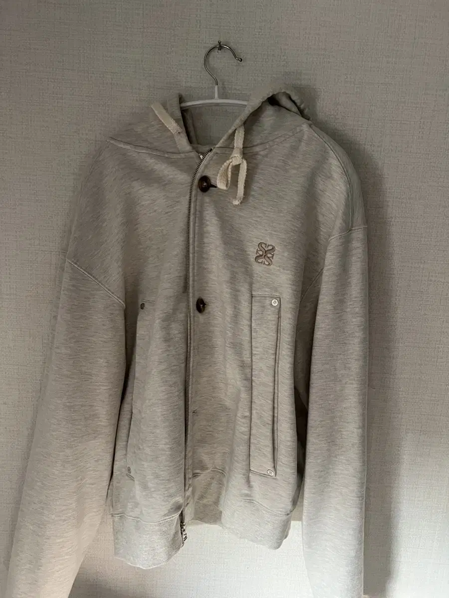 [L]Satter[setter] All-Day Hooded Zip-Up Melange Ivory