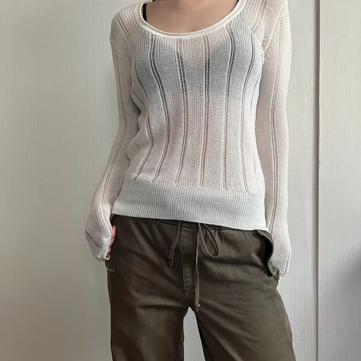 Slim fit net knit