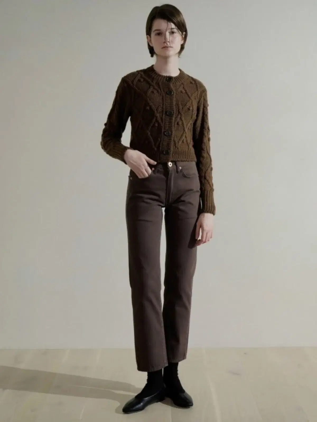 Nottinglyton Straight Fit Brown Trousers