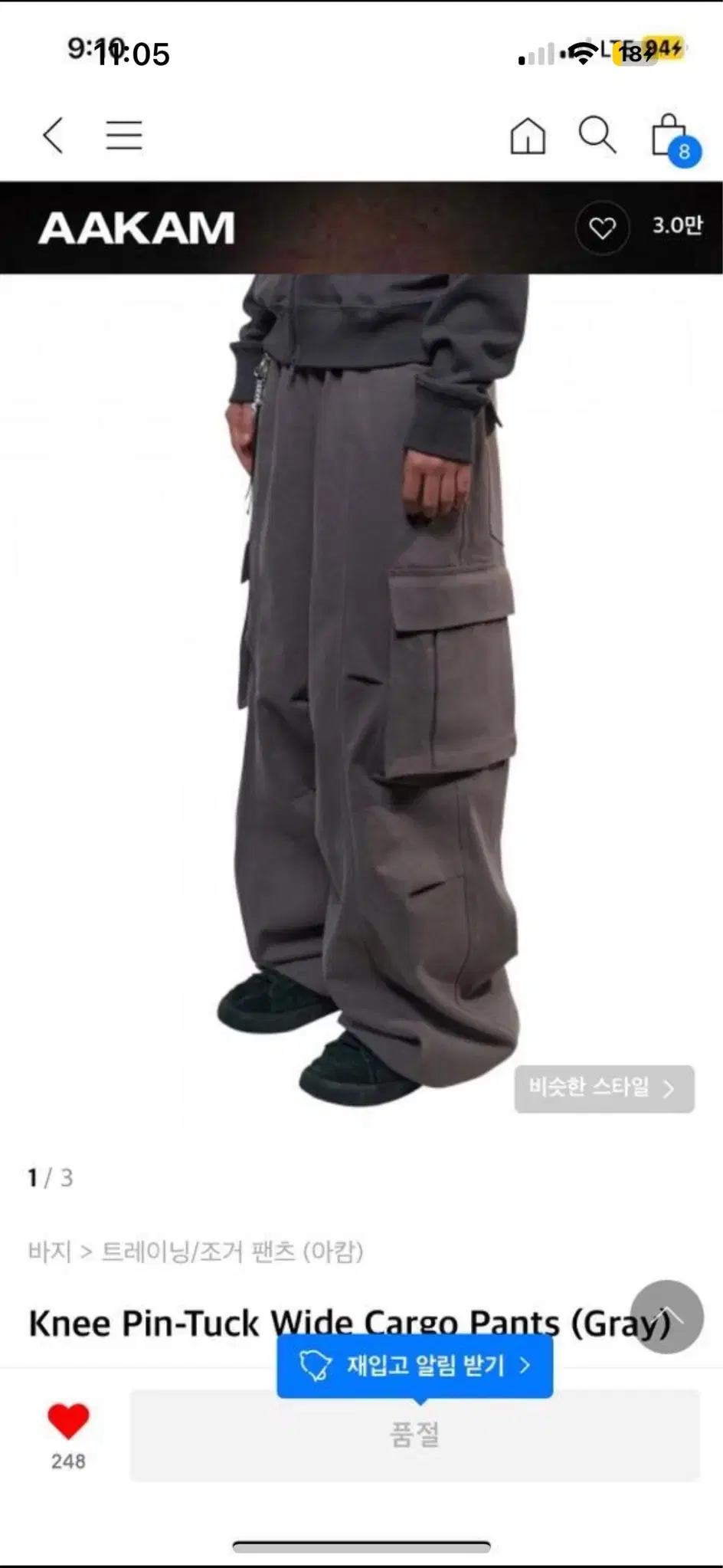 Arkham Cargo Pants Gray