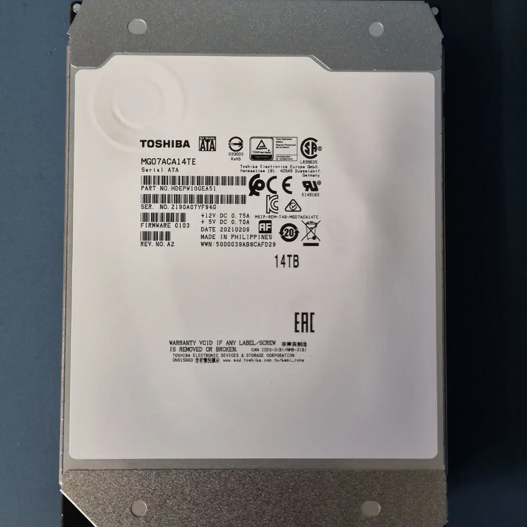 도시바 MG07ACA 14TB 14테라 HDD SATA