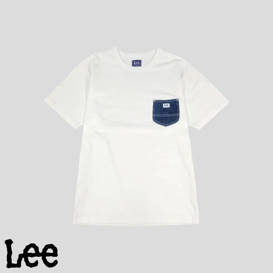 LEE Lee Unionmade white denim pocket cotton100 simple short sleeve T-shirt M