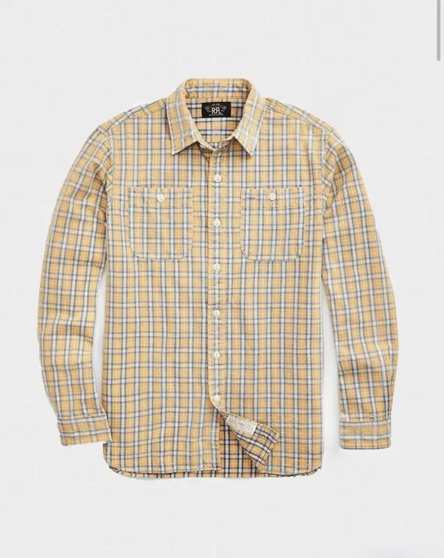 Rrl plaid woven work shirt