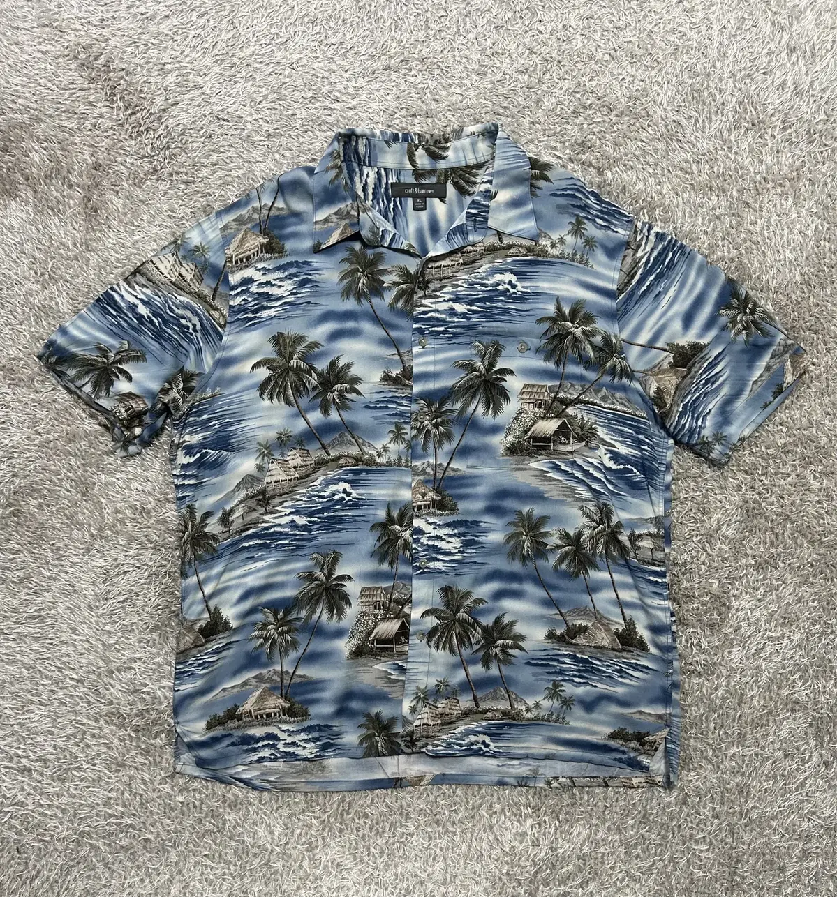 [XL] American Vintage Men's Short Sleeve Shirt Hawaiian Shirt