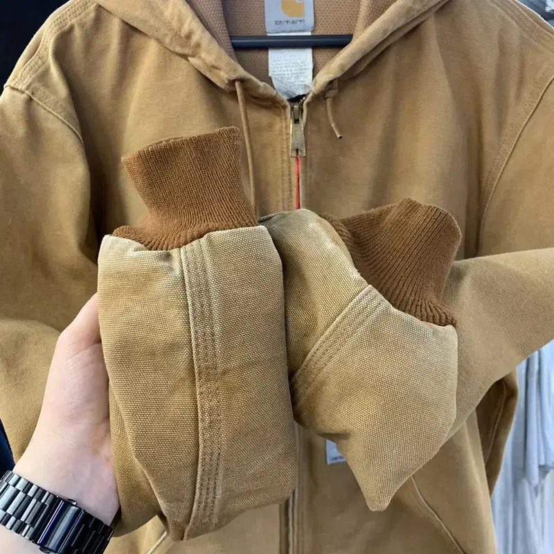 CARHARTT  J131 BRN 200812제조 덕 액티브  집업 L