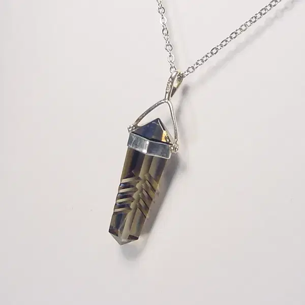 연수정 6각 목걸이 smoky quartz pendant