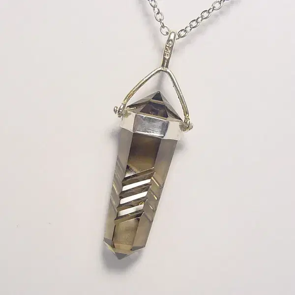 연수정 6각 목걸이 smoky quartz pendant