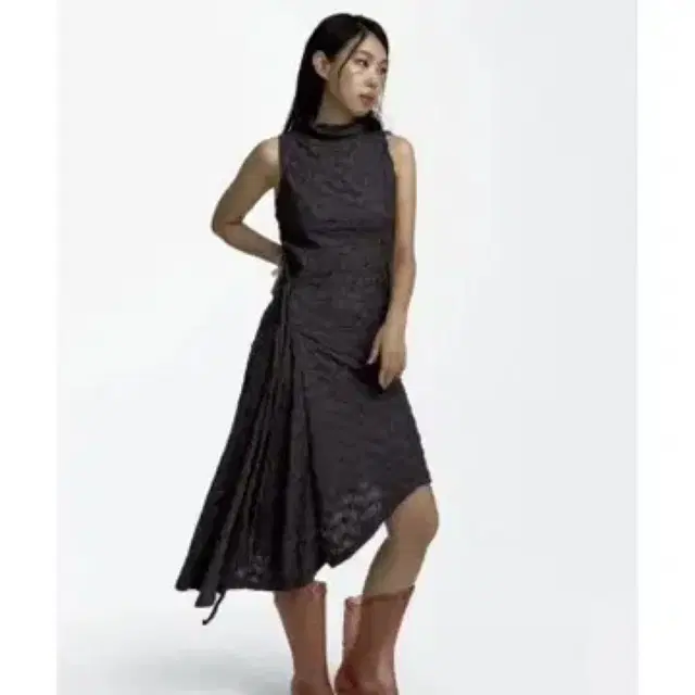 카시코 원피스 Asymmetric Draped Dress gray