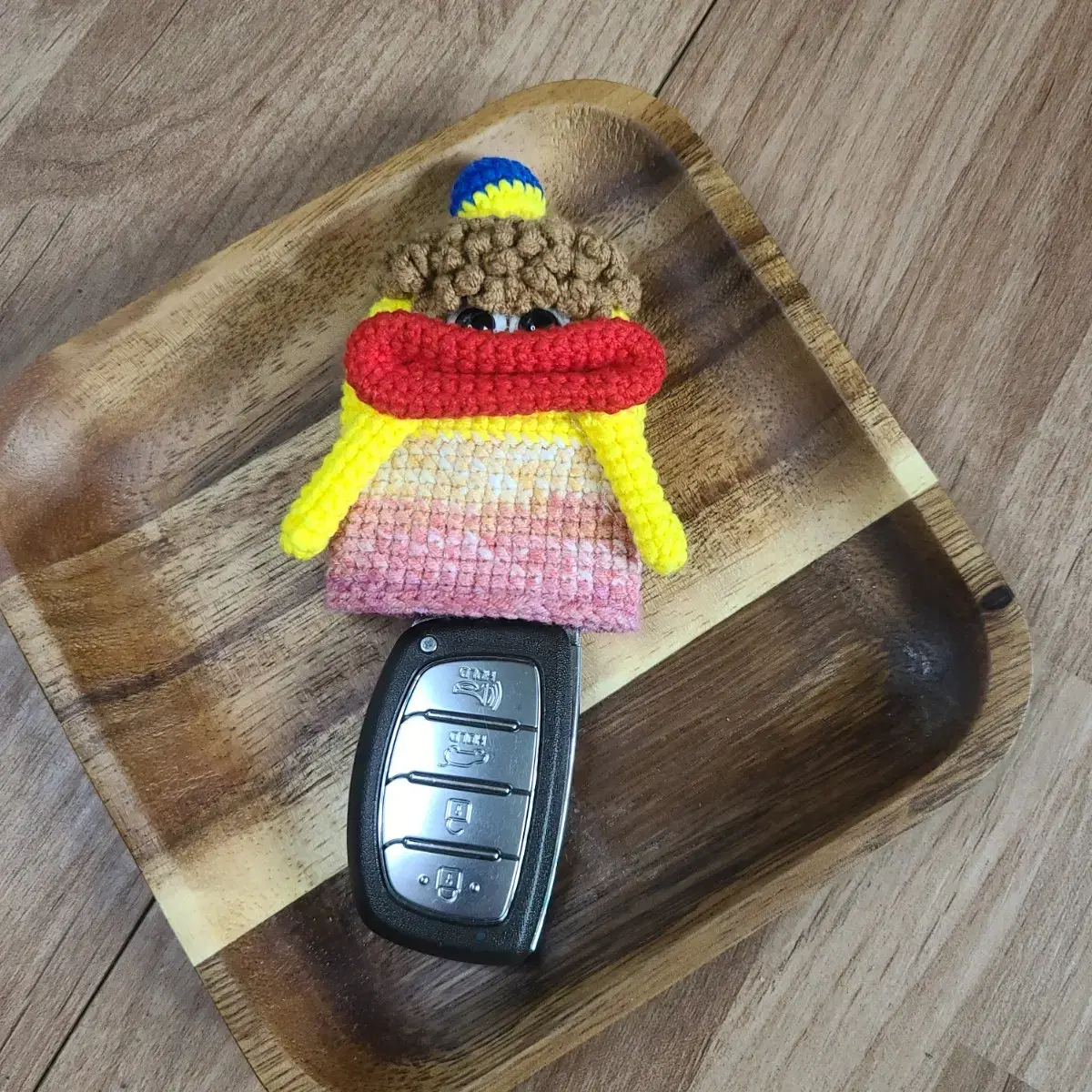 Car keychain@*Crocheted keyring...