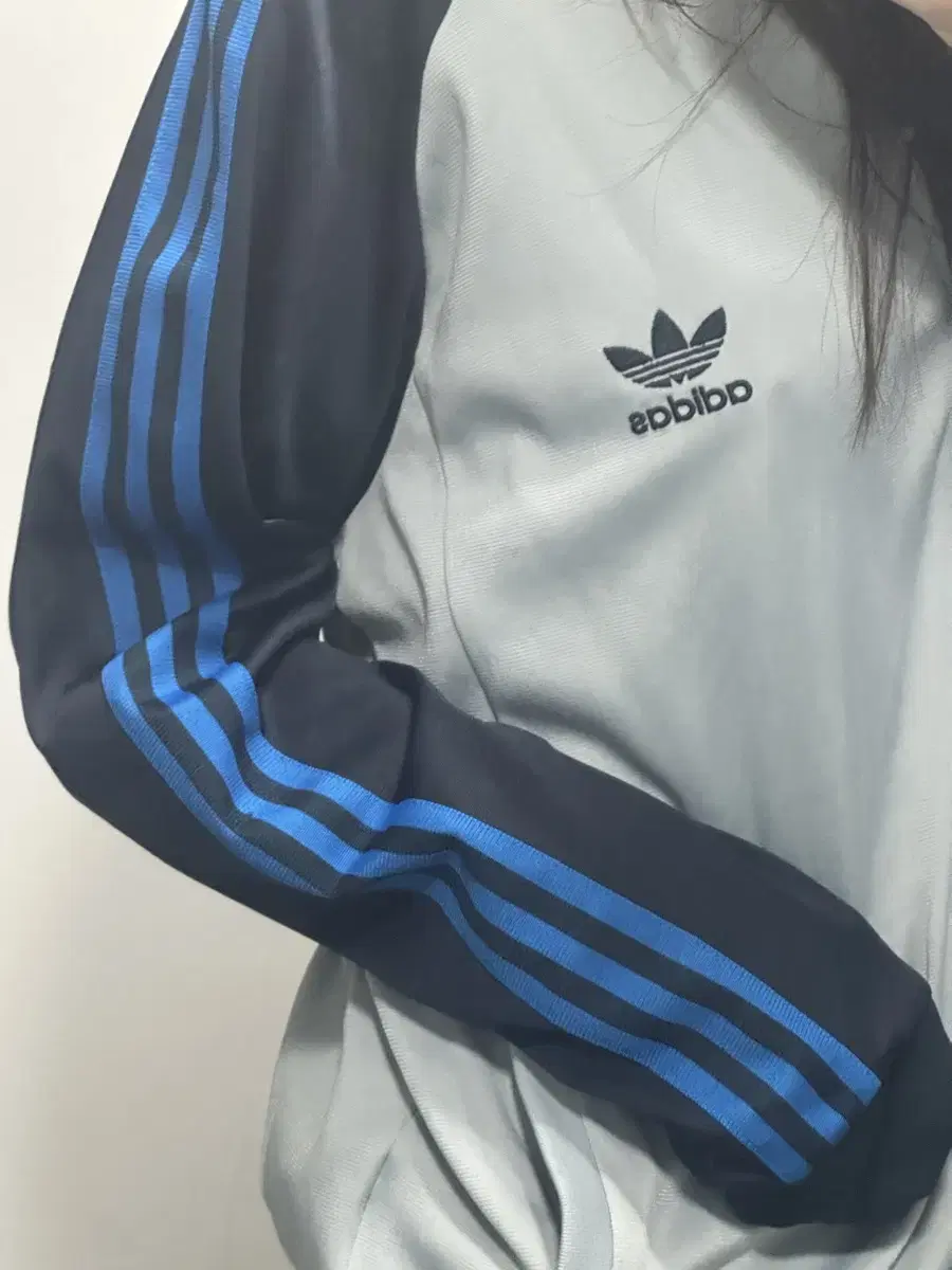 Adidas Superstar Gray Navy Bloo Track Top Jersey Vintage Rare Colonel