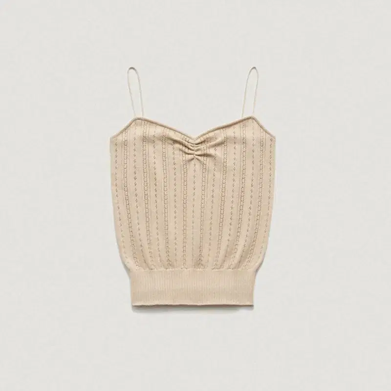 (새상품) 더바넷 아이보리 Pointelle Knit Strap Top