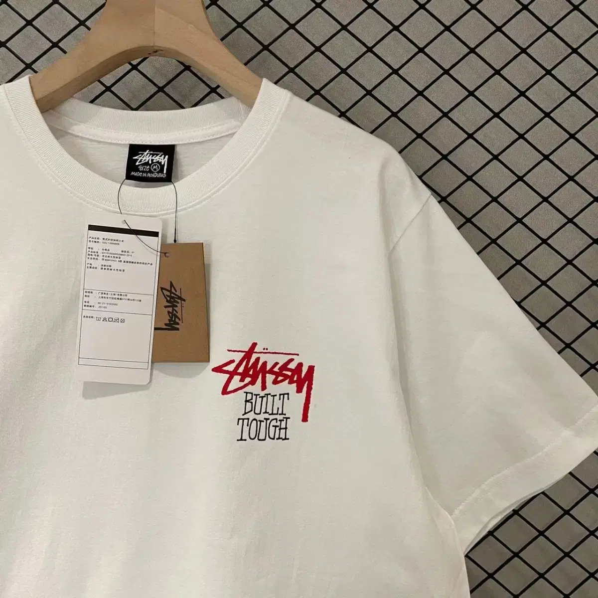 코튼 모던 남자 판다 티셔츠 Stussy