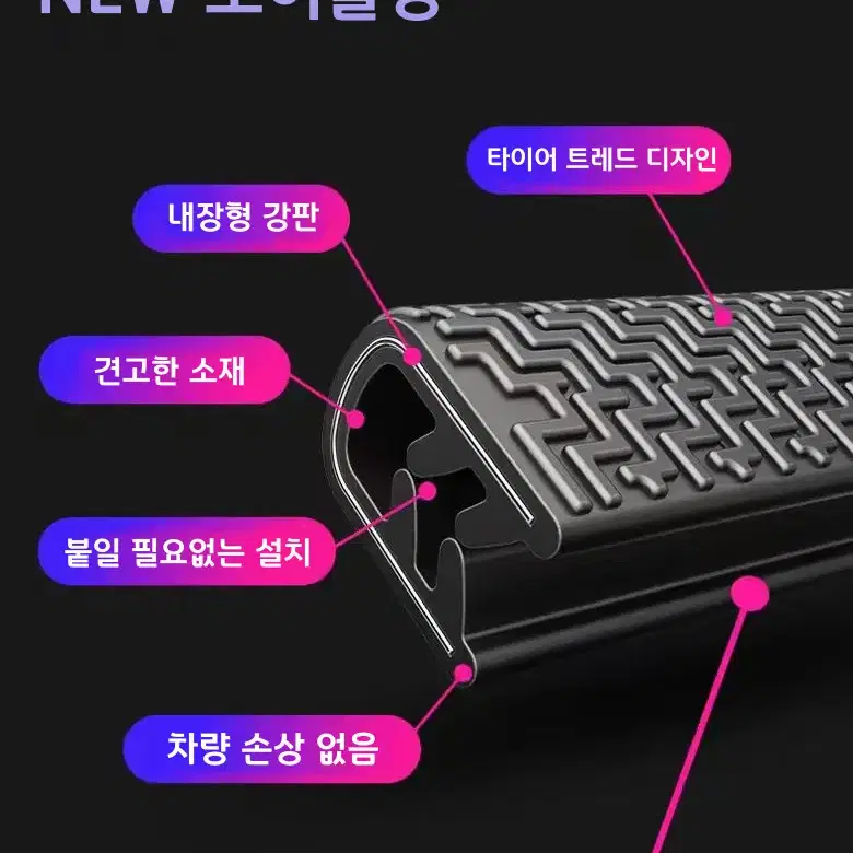 자동차 차량용 문콕방지 몰딩 도어가드 트렁크 가드 패드 5M+고무망치