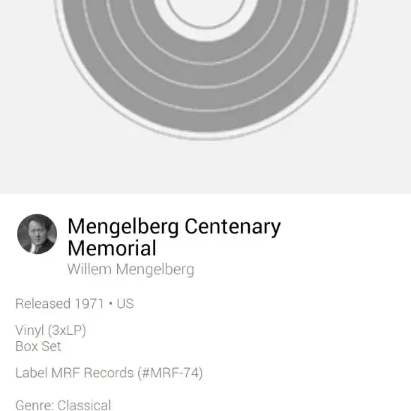 Mengelberg 멩겔베르크 Centenary Memorial 3lp