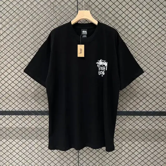 코튼 모던 남성 블랙 티 슬리브Stussy