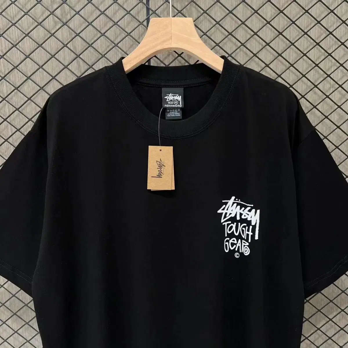 코튼 모던 남성 블랙 티 슬리브Stussy