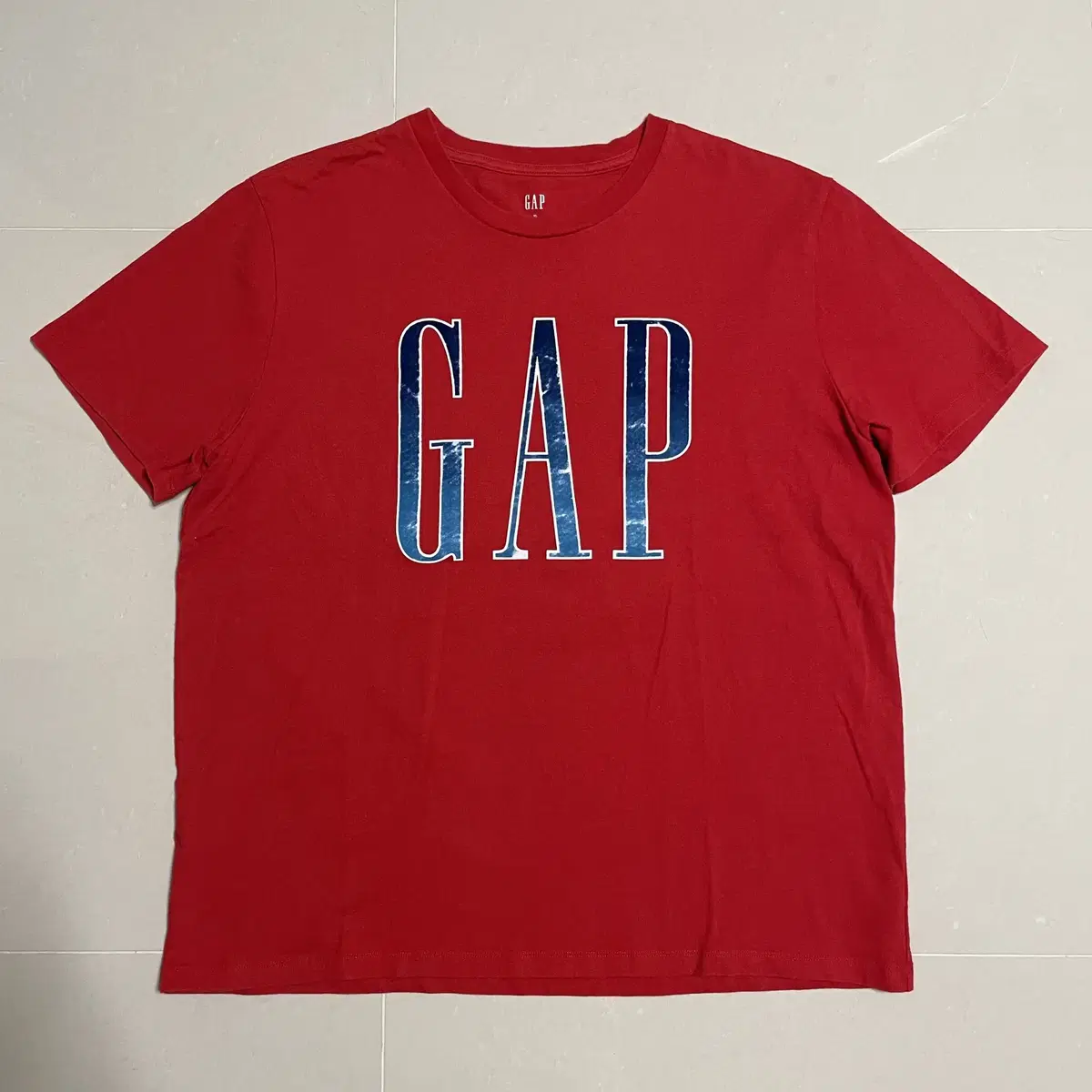 정품 GAP 갭 빅로고 프린팅 레드 반팔 티셔츠