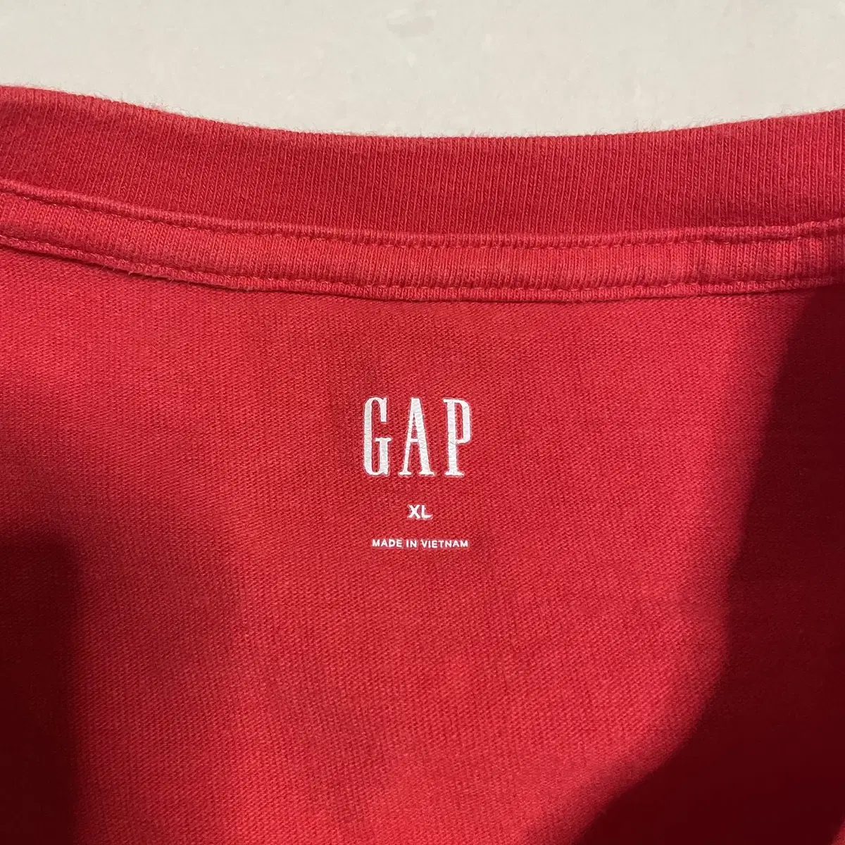 정품 GAP 갭 빅로고 프린팅 레드 반팔 티셔츠