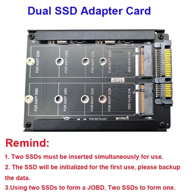 미사용 새상품 OULLX M.2 NGFF 듀얼 SSD B + M 키, 2