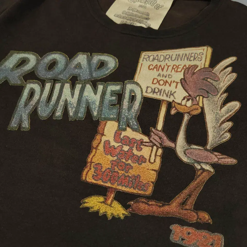 루니툰즈 브라운 ROAD RUNNER 카툰 키치 빅프린팅 반팔 티셔츠 W