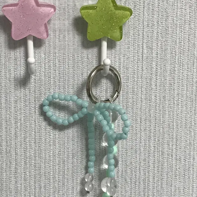 Y2k 키치 리본 비즈 키링 * Ribbon beads keyring