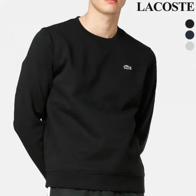 [ M ] Lacoste 라코스테 블랙 베이직 라운드 맨투맨