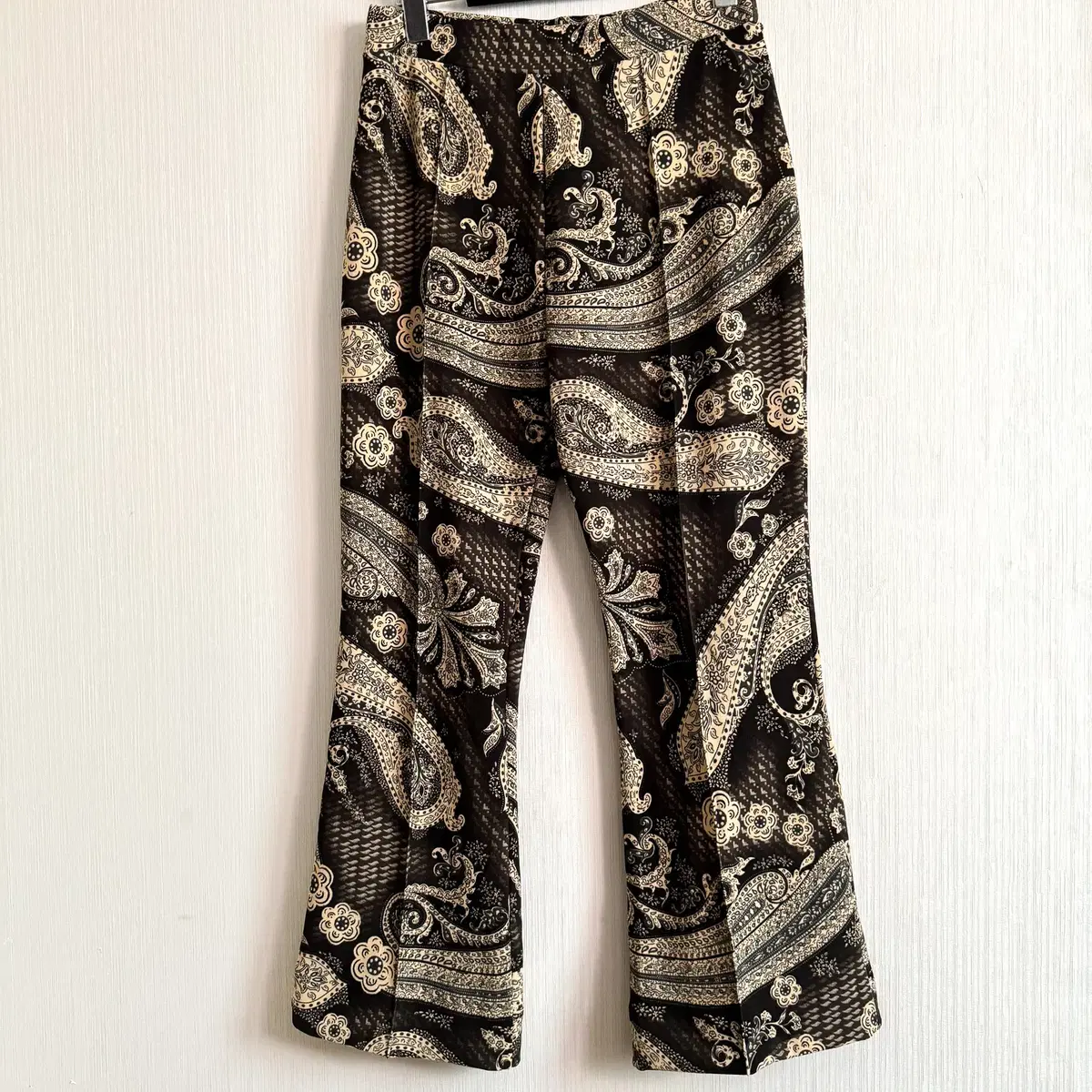 oriental pattern boots cut cotton pants