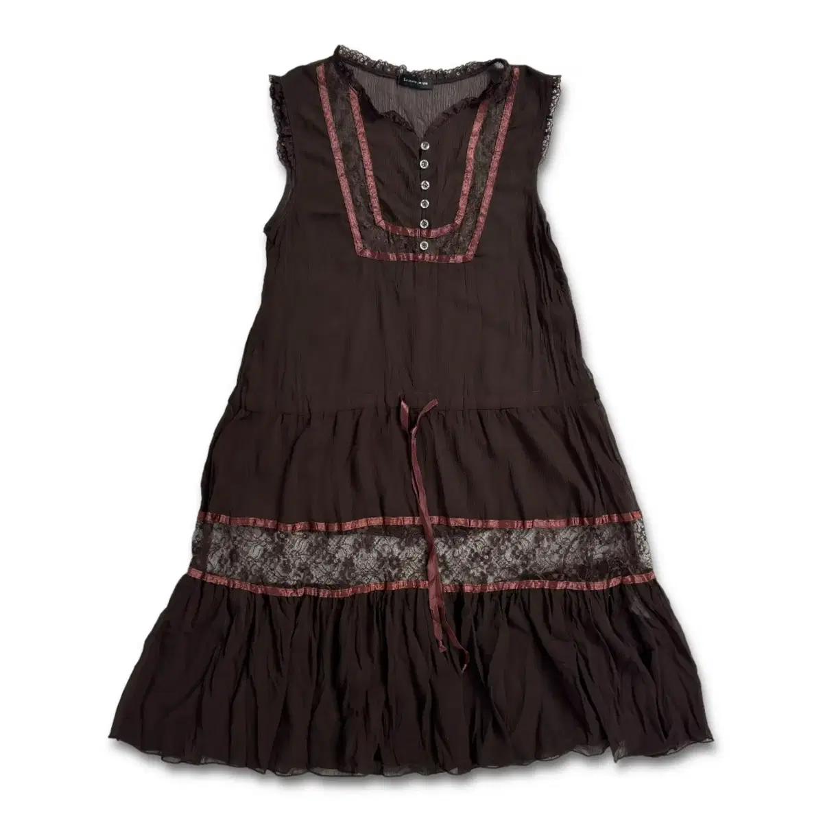 vintage dark brown lace dress