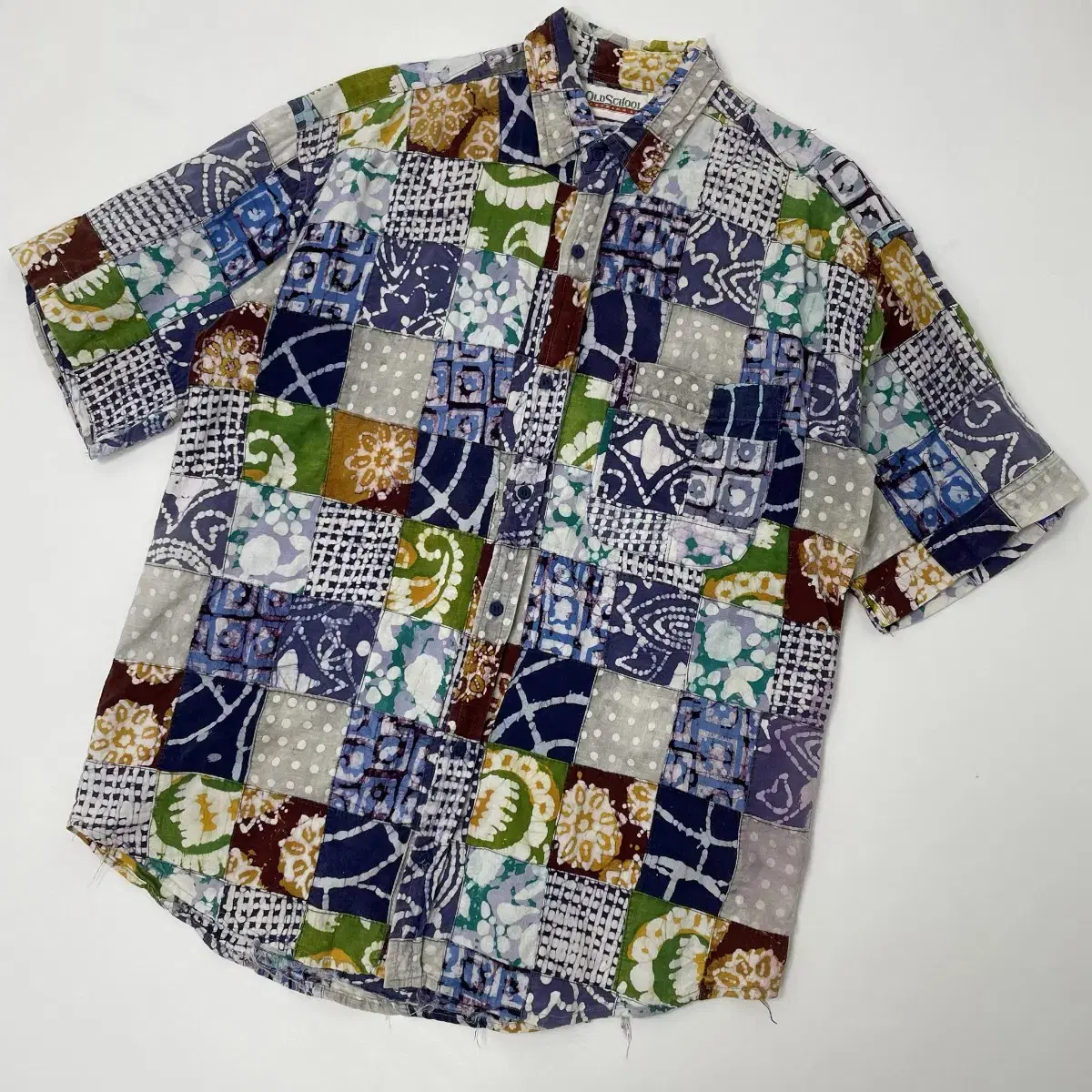 Old-school patchwork short sleeve shirt