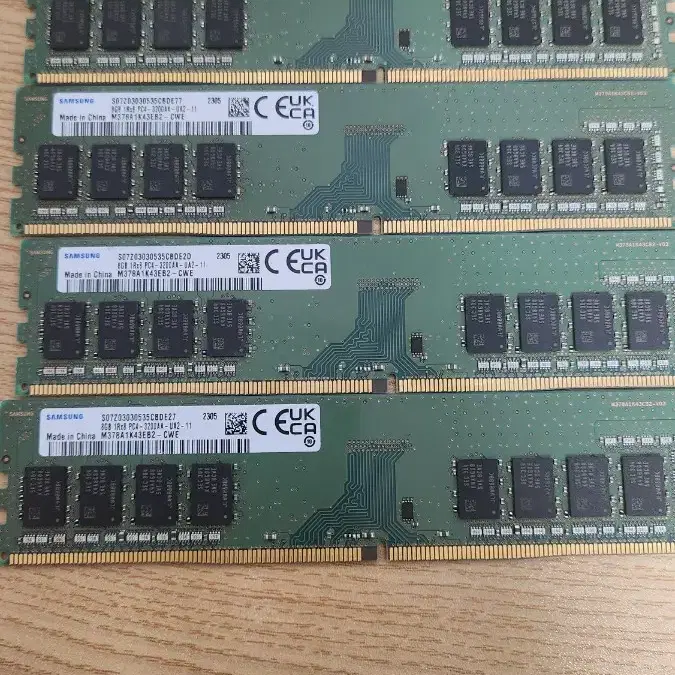 부산 삼성 메모리 DDR4 PC4-3200 8G 개당 13000원 팔아요