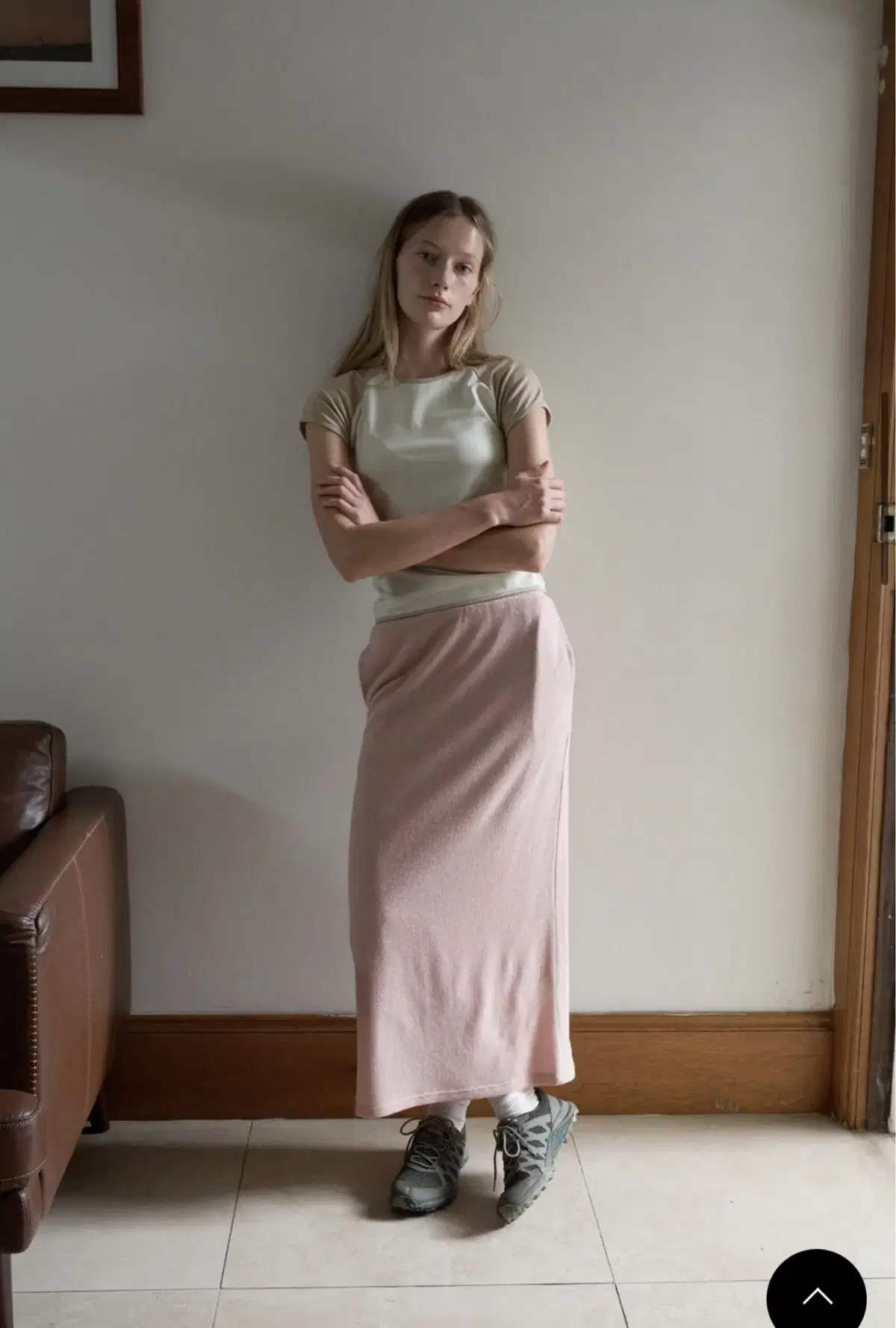 (마지막 가격내림) 페스토 KNIT LONG SKIRT PEACH