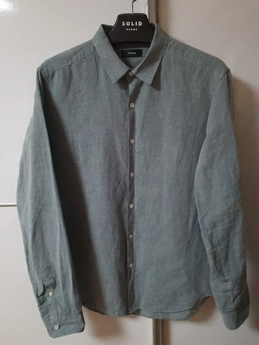 (M) Terry Mint Green Linen Shirt