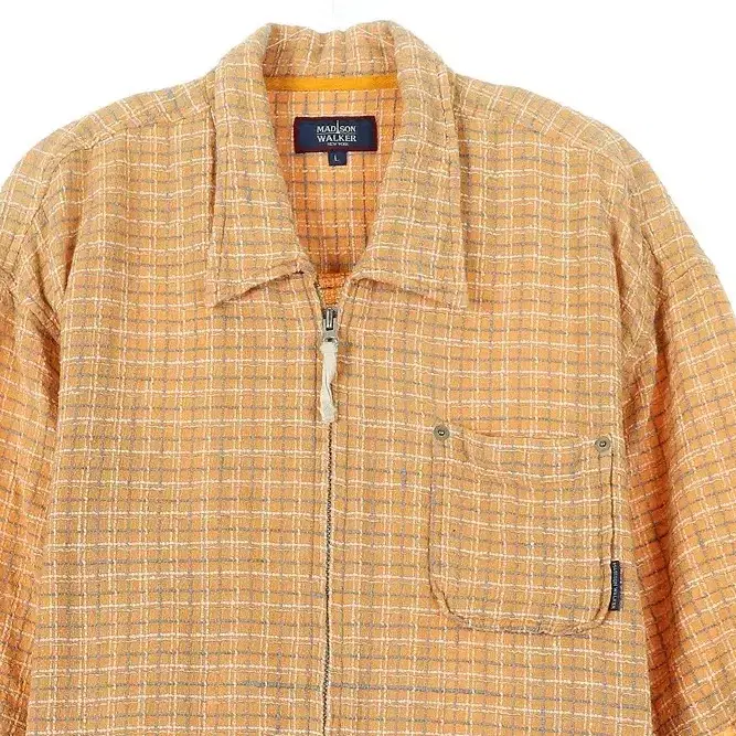 vintage check shirts zip-up