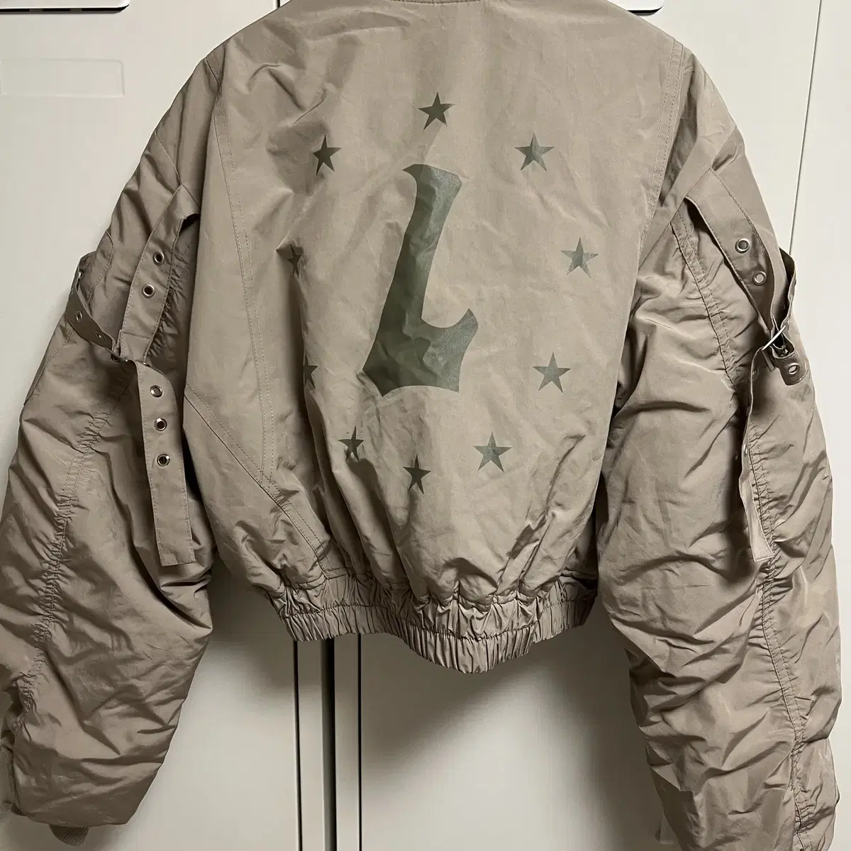 LEEY incision shirring bomber jacket 봄버