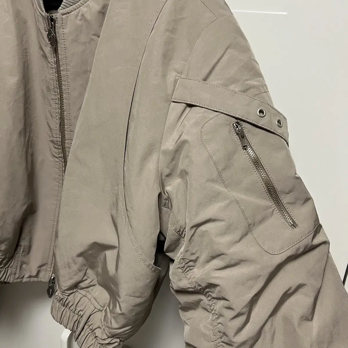 LEEY incision shirring bomber jacket 봄버