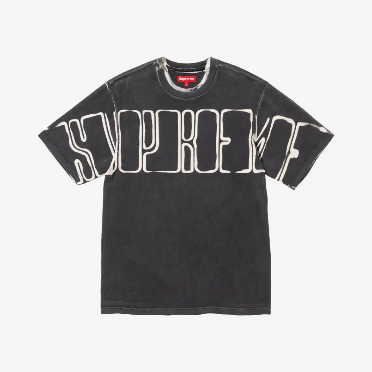 Supreme Overprint Short Sleeve Tee Black XL