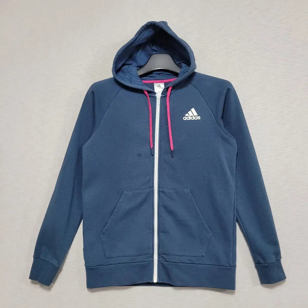 Adidas Navy Hoodie Zip-Up Unisex 95 - Slim 100 ㅡ0605