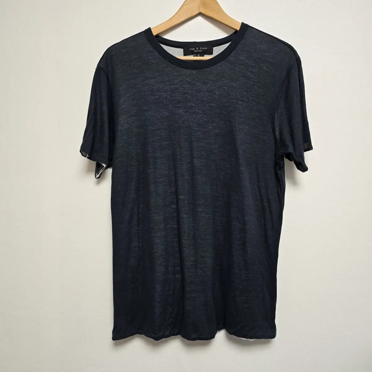 Men's Rack and Bone Short Sleeve T-Shirt Navy (M)