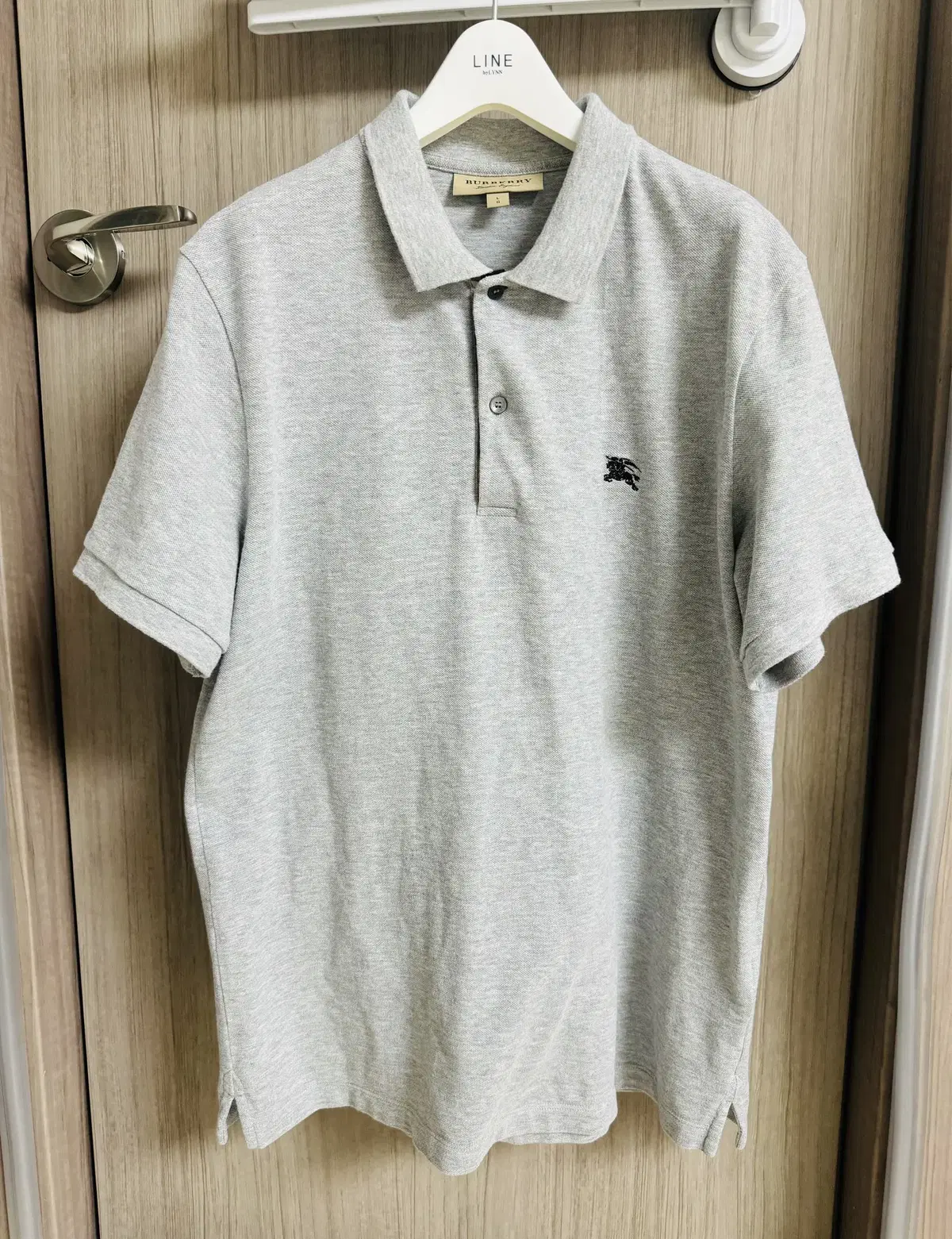 Burberry Pique Shirt Grey Grey Size Large